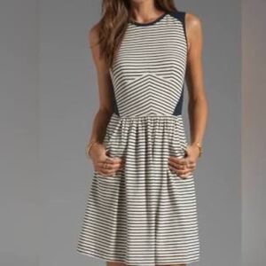 Rebecca Taylor ‎ Women's Navy/White Striped Dress Sz XS